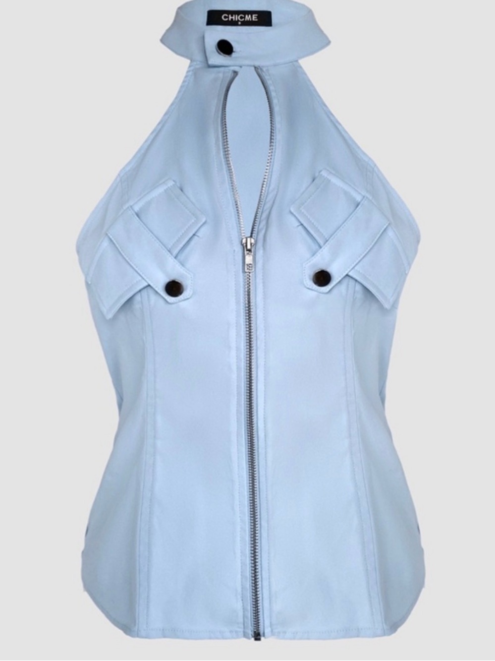 Chicme Light Blue High Neck Two Piece Set, Size XXL - Picture 6 of 13
